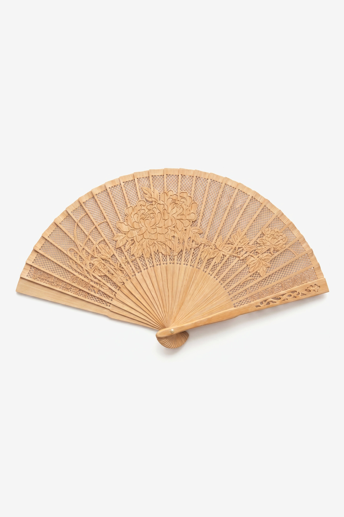 Magnolia hand fan, porcelain magnolia folding fan - Gatz