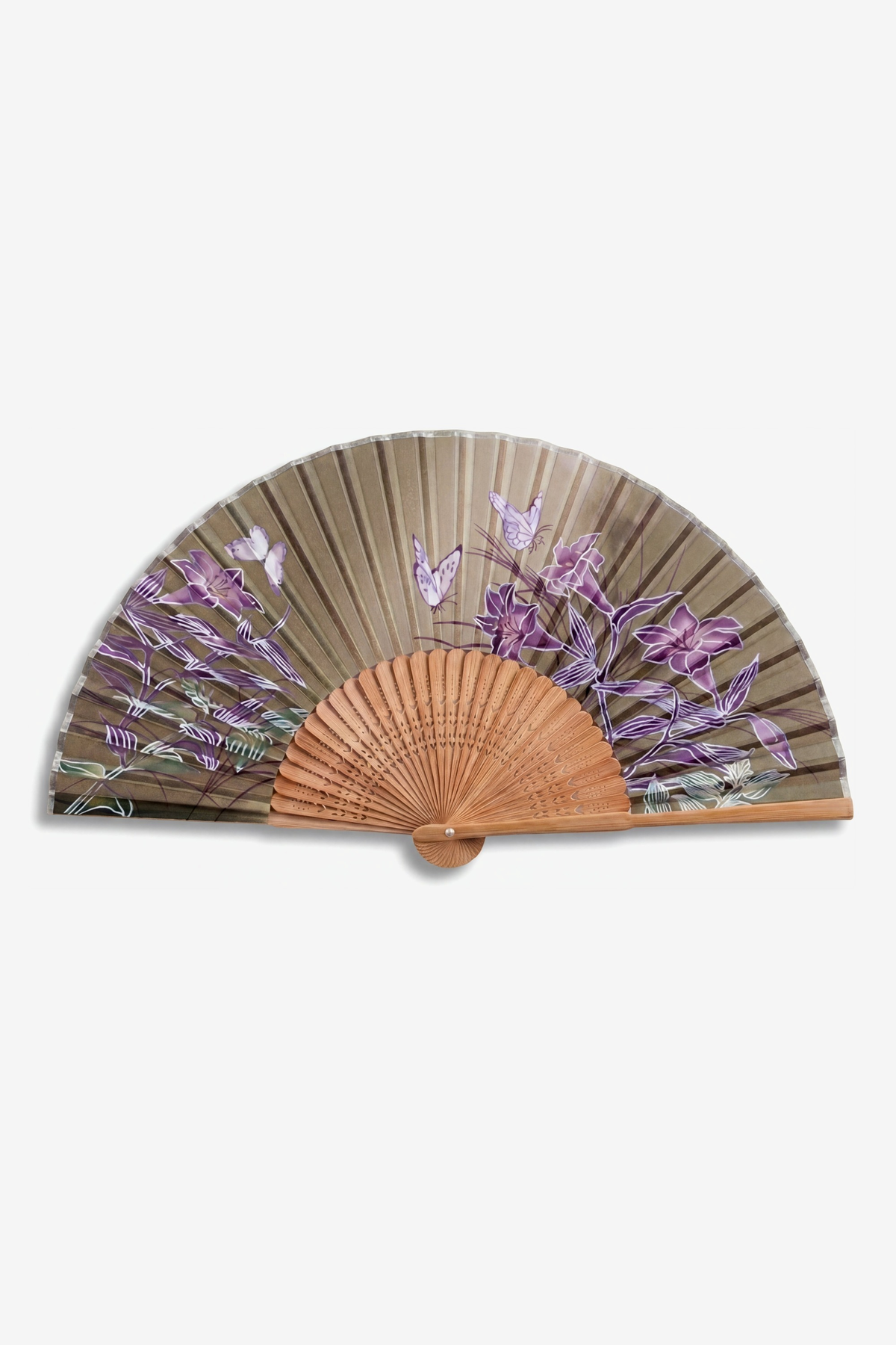 Jasmin hand fan, white jasmine-star folding fan - Gatz