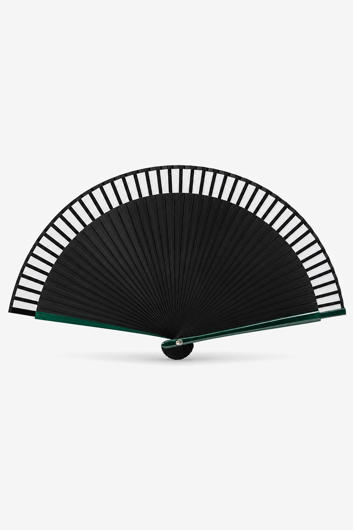 Moria hand fan, jet-black abanico with rectangular slots - Gatz