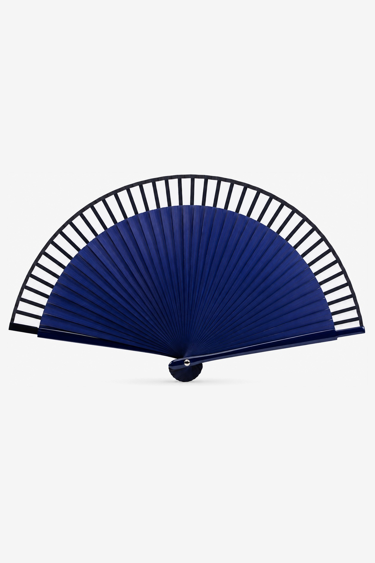 Azora hand fan in indigo-lacquered pierced wood - Gatz