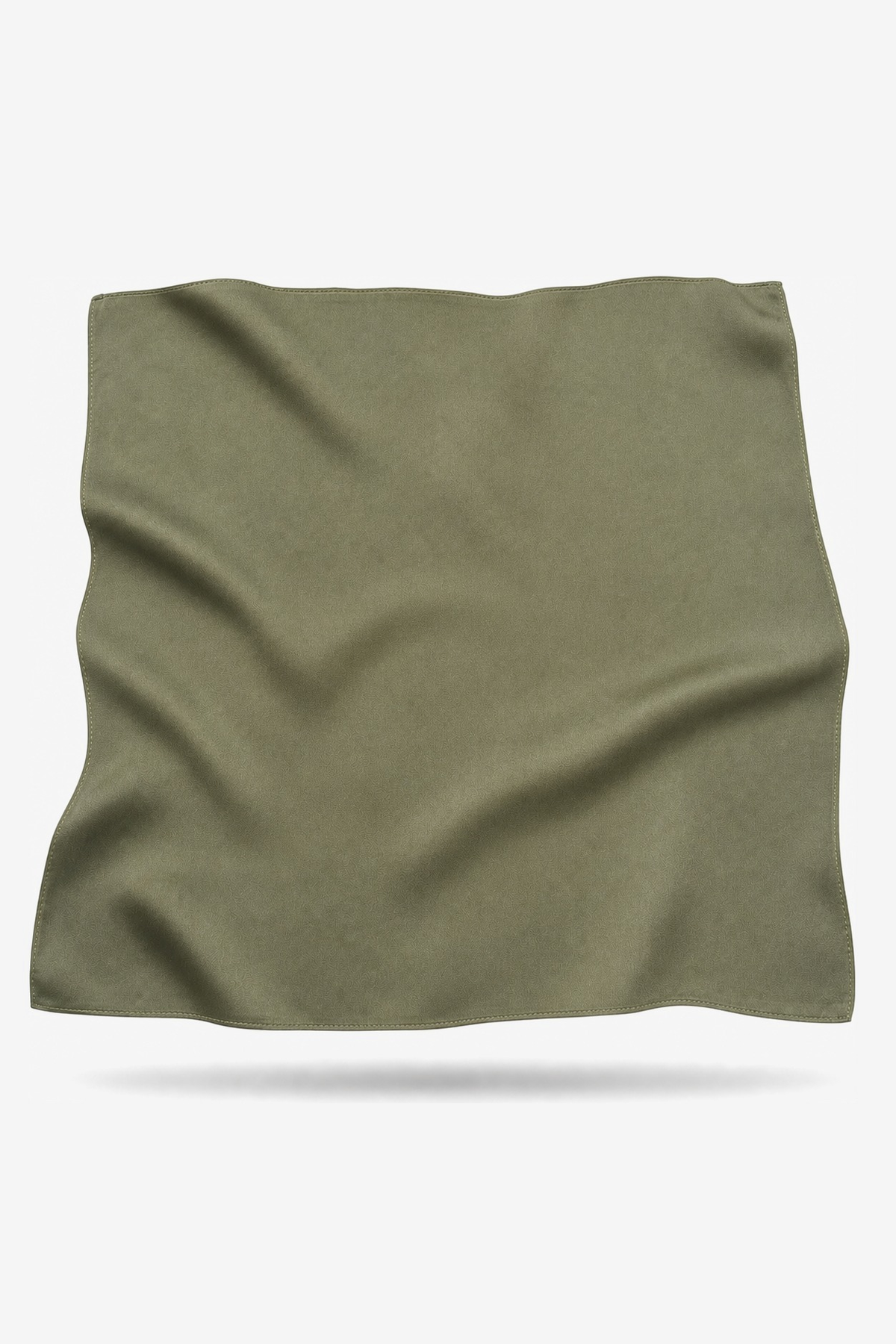 Carolina silk scarf in solid olive, hand-rolled mulberry silk - Gatz