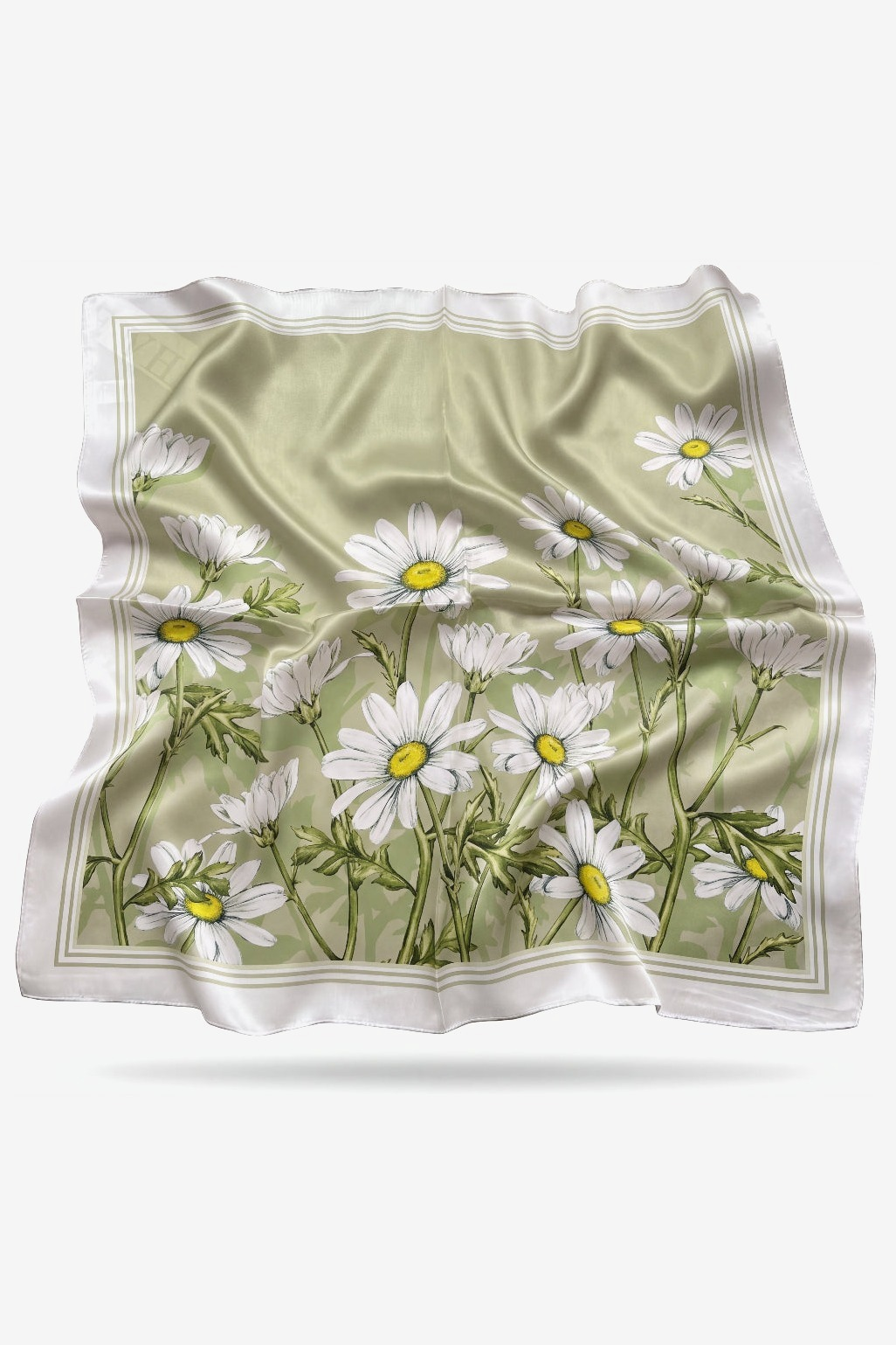 Daisy silk scarf with meadow marguerites - Gatz